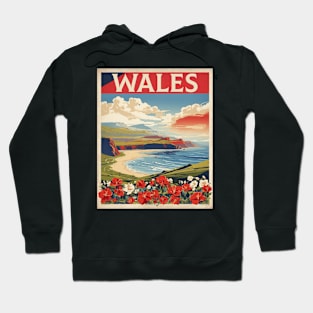 Wales England Vintage Travel Tourism Poster Hoodie